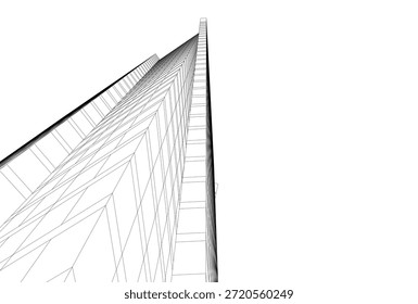Dibujo arquitectónico 3D de edificios Abstractas 