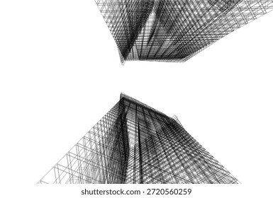 Abstrakte Gebäude architektonische 3D-Zeichnung 
