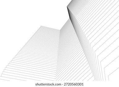 Dibujo arquitectónico 3D de edificios Abstractas 