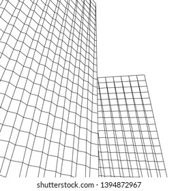 abstract buildings, architectural drawing 3d