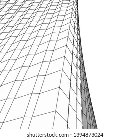 abstract buildings, architectural drawing 3d