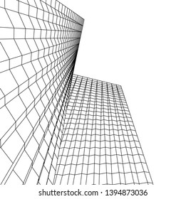 abstract buildings, architectural drawing 3d