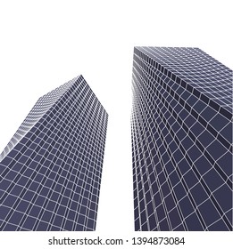 abstract buildings, architectural drawing 3d