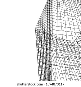 abstract buildings, architectural drawing 3d