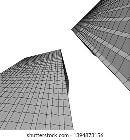 abstract buildings, architectural drawing 3d