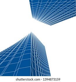 abstract buildings, architectural drawing 3d