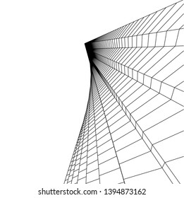 abstract buildings, architectural drawing 3d