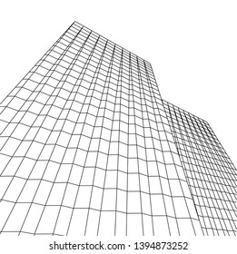 abstract buildings, architectural drawing 3d
