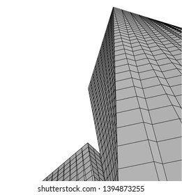 abstract buildings, architectural drawing 3d