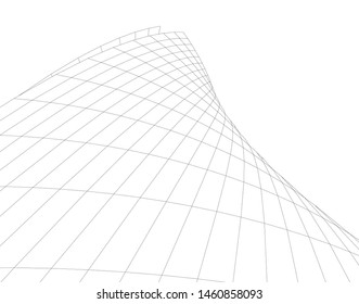 abstract buildings, architectural drawing 3d
