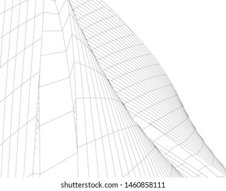 abstract buildings, architectural drawing 3d