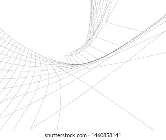 abstract buildings, architectural drawing 3d