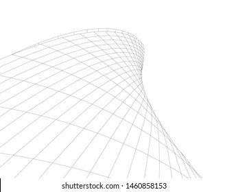 abstract buildings, architectural drawing 3d