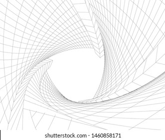 abstract buildings, architectural drawing 3d
