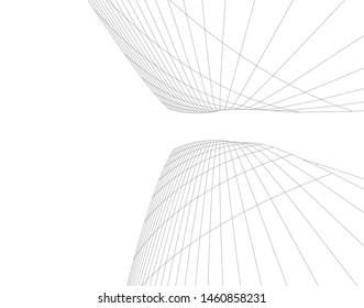 abstract buildings, architectural drawing 3d