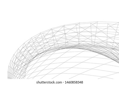 abstract buildings, architectural drawing 3d