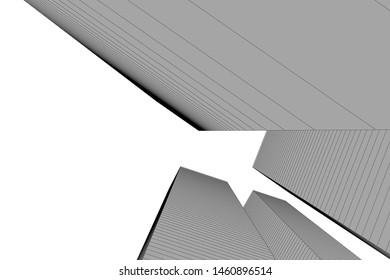 abstract buildings, architectural drawing 3d
