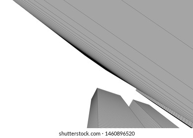 abstract buildings, architectural drawing 3d