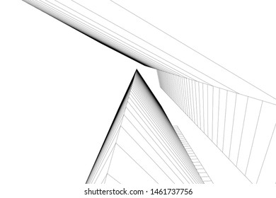 abstract buildings, architectural drawing 3d