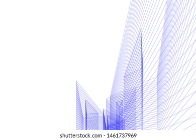 abstract buildings, architectural drawing 3d