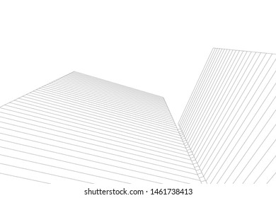 abstract buildings, architectural drawing 3d