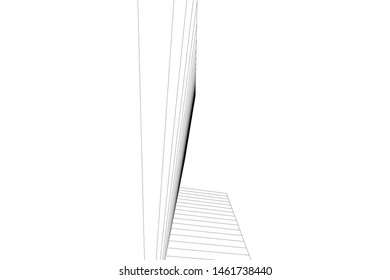 abstract buildings, architectural drawing 3d