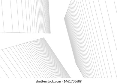 abstract buildings, architectural drawing 3d