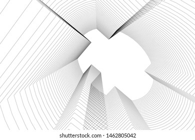abstract buildings, architectural drawing 3d