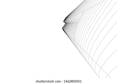 abstract buildings, architectural drawing 3d