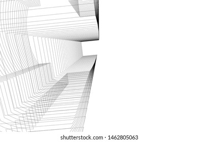 abstract buildings, architectural drawing 3d