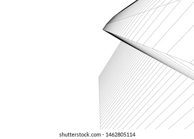 abstract buildings, architectural drawing 3d