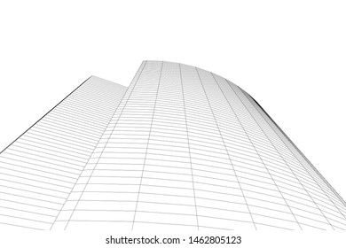 abstract buildings, architectural drawing 3d