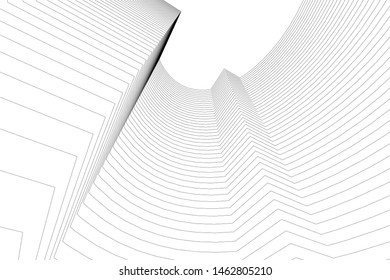 abstract buildings, architectural drawing 3d