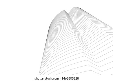 abstract buildings, architectural drawing 3d