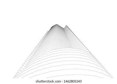 abstract buildings, architectural drawing 3d