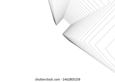 abstract buildings, architectural drawing 3d