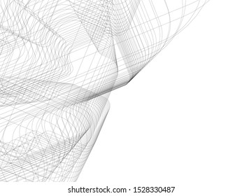 abstract buildings, architectural drawing 3d