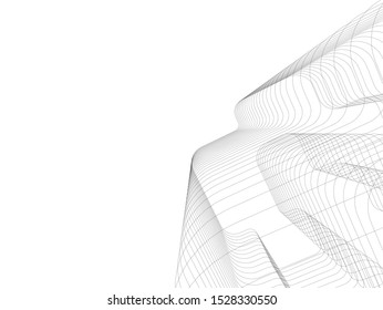 abstract buildings, architectural drawing 3d