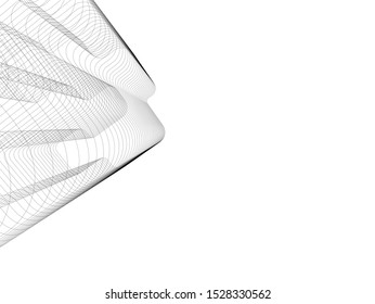 abstract buildings, architectural drawing 3d