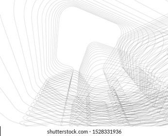 abstract buildings, architectural drawing 3d