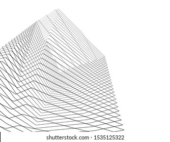 abstract buildings, architectural drawing 3d