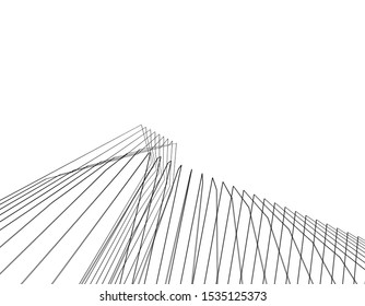 abstract buildings, architectural drawing 3d