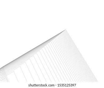 abstract buildings, architectural drawing 3d