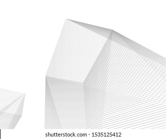 abstract buildings, architectural drawing 3d