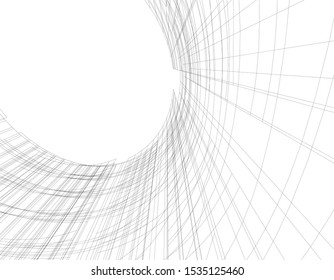 abstract buildings, architectural drawing 3d