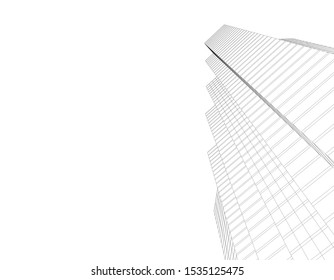 abstract buildings, architectural drawing 3d