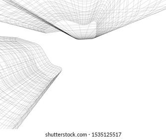 abstract buildings, architectural drawing 3d