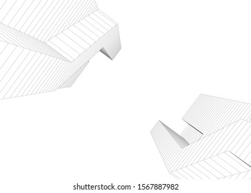 abstract buildings, architectural drawing 3d