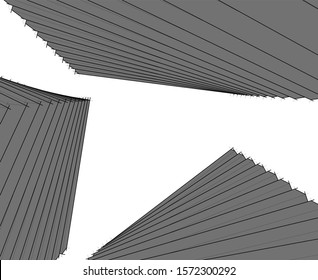 abstract buildings, architectural drawing 3d