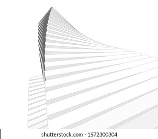 abstract buildings, architectural drawing 3d